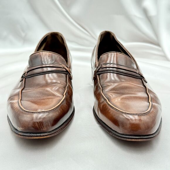 Bally Brown Leather Men\'s Size 8 Classic Slip On Loafers main image 8